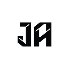 Fototapeta premium JA monogram logo design letter text name symbol monochrome logotype alphabet character simple logo