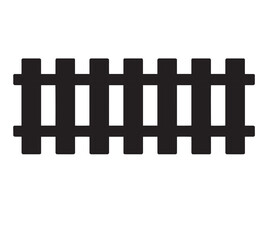 Cute cartoon hand drawn vector railway track silhouette.