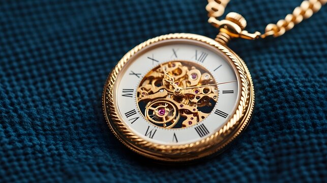 Vintage pocket watch with intricate mechanical gears