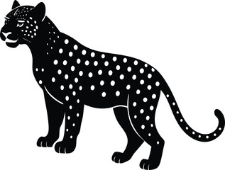 Snow Leopard on a mountain silhouette