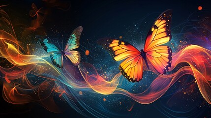 Obraz premium Dream butterflies flying in the background