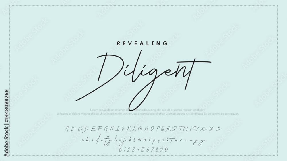 Poster hand drawn vector alphabet. modern monoline signature script font. elegant signature font. best alph