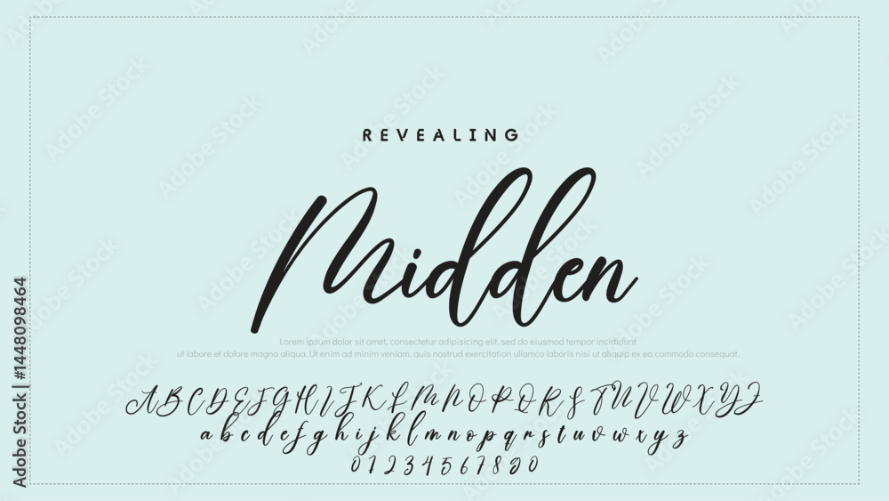 Poster hand drawn vector alphabet. modern monoline signature script font. elegant signature font. best alph