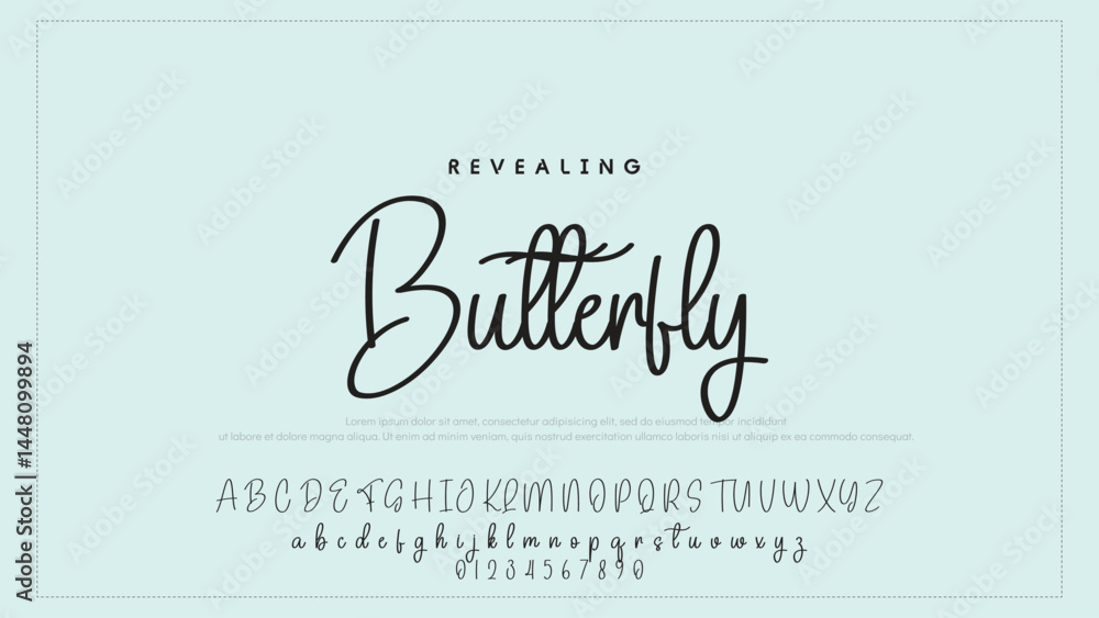 Poster hand drawn vector alphabet. modern monoline signature script font. elegant signature font. best alph