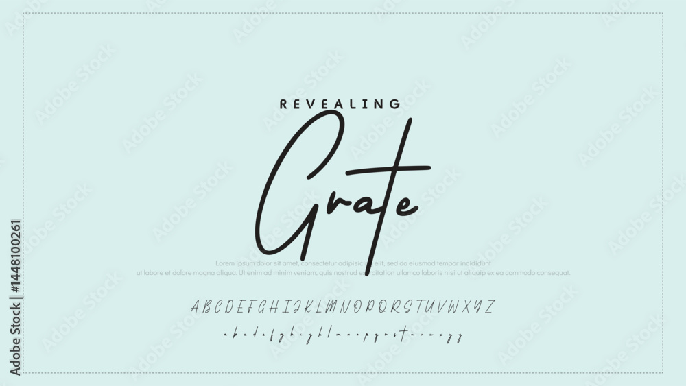 Poster hand drawn vector alphabet. modern monoline signature script font. elegant signature font. best alph