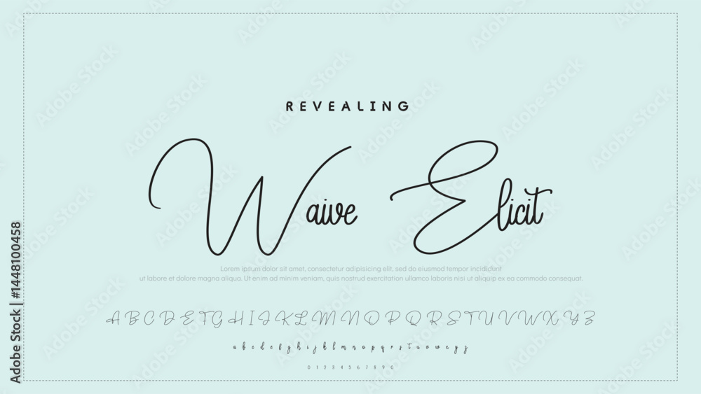 Poster hand drawn vector alphabet. modern monoline signature script font. elegant signature font. best alph