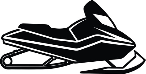 Snowmobiling silhouette vector illustration 