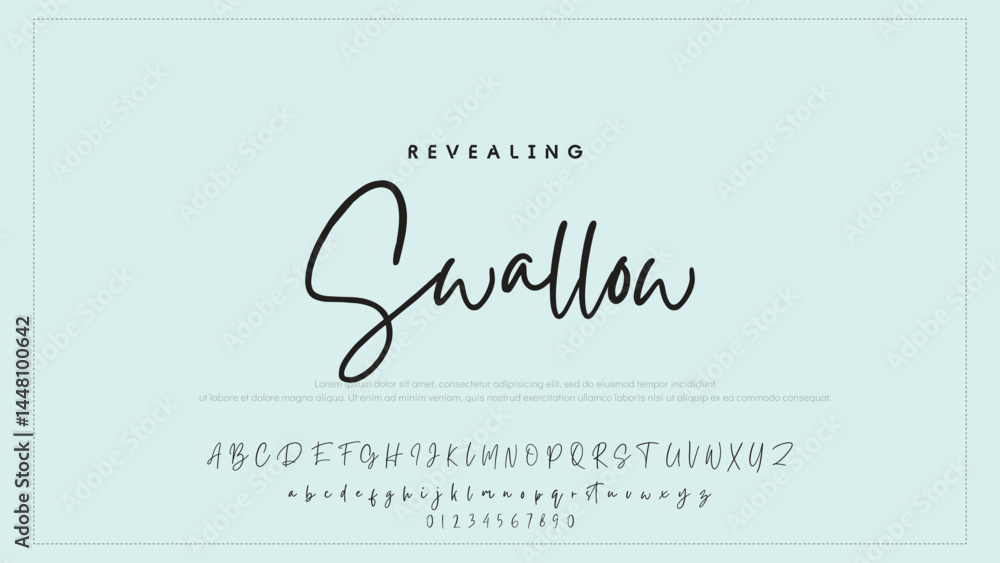 Poster hand drawn vector alphabet. modern monoline signature script font. elegant signature font. best alph