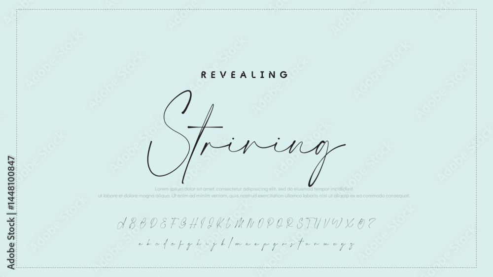 Poster hand drawn vector alphabet. modern monoline signature script font. elegant signature font. best alph