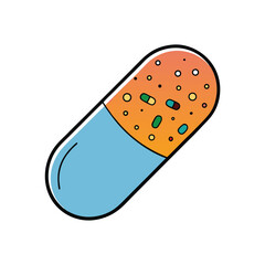 Antibiotic Capsule Cross Section With Active Ingredients