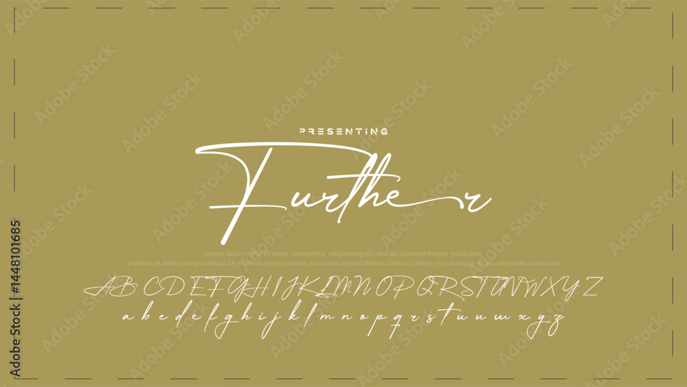 Poster hand drawn vector alphabet. modern monoline signature script font. elegant signature font. best alph