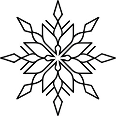 Obraz premium Snowflake harmony vector silhouette illustration
