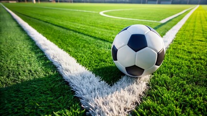 Soccer Ball on Green Field