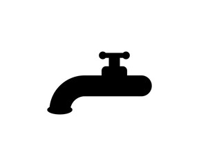 Silhouette of Water Tap Faucet Vector Illustration