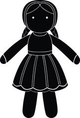 Soft cloth Doll silhouette vector art