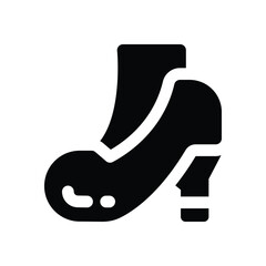 high heel glyph icon. Strong and solid vector icon for websites, mobile interfaces, presentations, and visual branding. High quality and easy to edit.