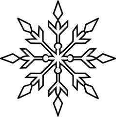Snowflake harmony vector silhouette illustration