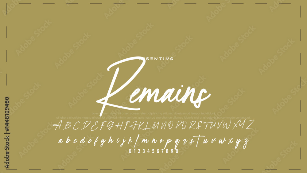 Poster hand drawn vector alphabet. modern monoline signature script font. elegant signature font. best alph