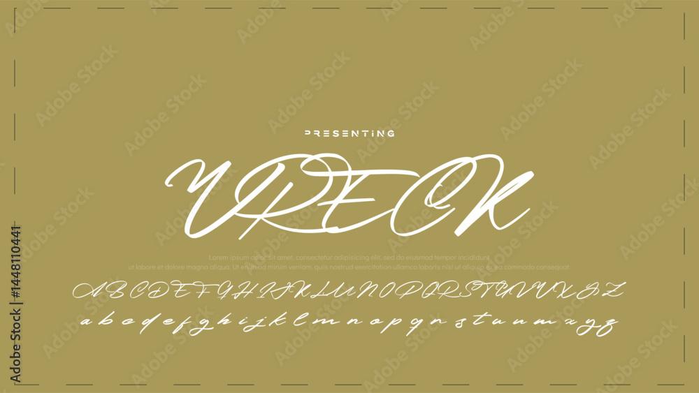 Poster hand drawn vector alphabet. modern monoline signature script font. elegant signature font. best alph
