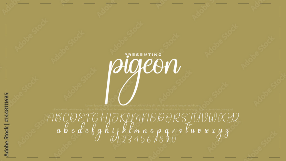 Poster hand drawn vector alphabet. modern monoline signature script font. elegant signature font. best alph