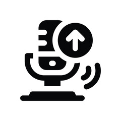 upload glyph icon. Strong and solid vector icon for websites, mobile interfaces, presentations, and visual branding. High quality and easy to edit.