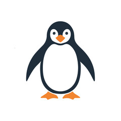 minimal penguin vector logo outline style
