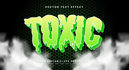 Toxic drip 3D editable text effect template Suitable for melt green light style
