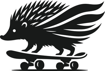 Vector hedgehog animal silhouette