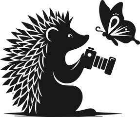 Vector hedgehog animal silhouette