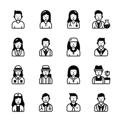 Check out our premium collection of human characters glyph icons