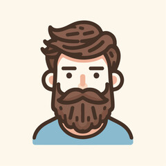 icon of a person with a mostache and beard