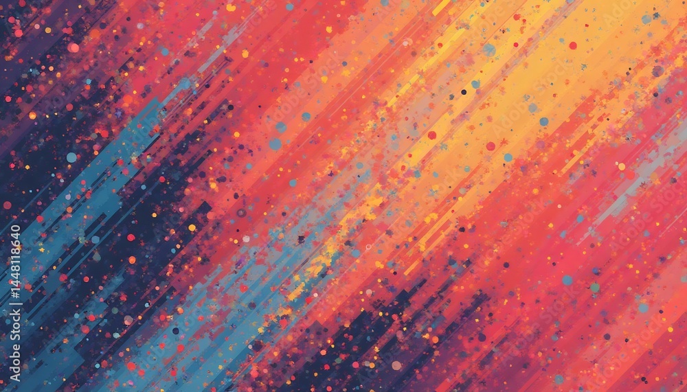Poster abstract expressionism: dynamic interplay of colors and textures in an abstract artwork, reminiscent