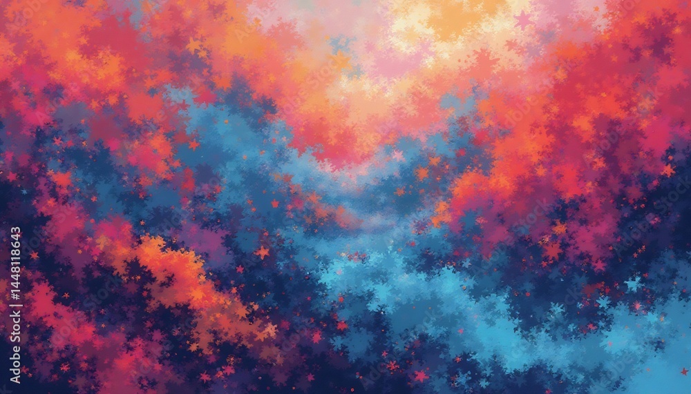 Poster abstract heaven: a captivating display of vibrant colors creates a dreamlike realm, igniting imagina