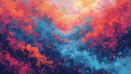 Fototapeta premium Abstract Heaven: A captivating display of vibrant colors creates a dreamlike realm, igniting imagination and wonder with dynamic hues and textures