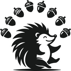 Vector hedgehog animal silhouette