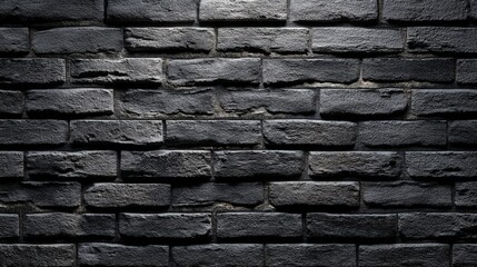 Naklejka premium Dark textured brick wall with dramatic shadows and highlights.