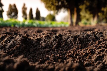 Fototapeta premium Macro shot of rich soil for the backdrop