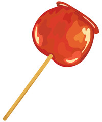 りんご飴のイラスト 祭り ベクター素材