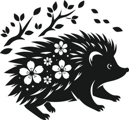Vector hedgehog animal silhouette