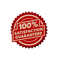 100% Satisfaction Guaranteed – red vintage sticker, retro badge – vector illustration