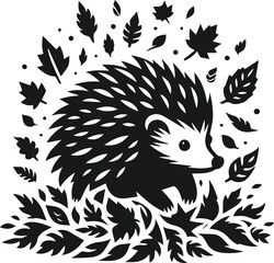 Vector hedgehog animal silhouette
