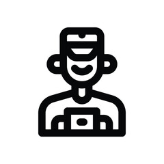 delivery man line icon. Clean and minimalist vector icon for websites, mobile apps, presentations, and logos. Fully scalable and customizable for any project.