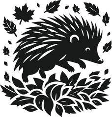 Vector hedgehog animal silhouette