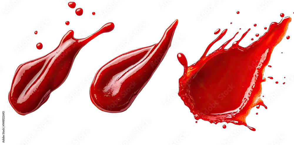 Poster vibrant splashes of red liquid paint create dynamic patterns. evoking a sense of energy and creativi