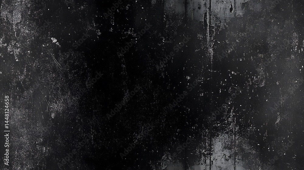 Poster dark, textured surface with grunge patterns and marks.
