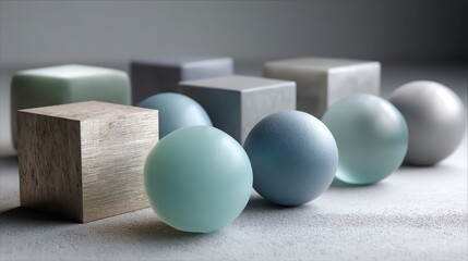 Matte Textured Geometric Shapes in Soft Natural Light ? Minimalistic Design Aesthetic