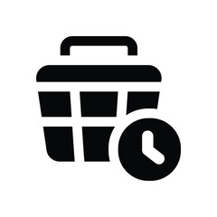 delivery time glyph icon. Strong and solid vector icon for websites, mobile interfaces, presentations, and visual branding. High quality and easy to edit.