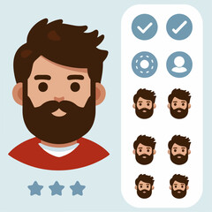 illustration of a person with a mostache and beard