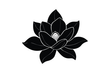 Obraz premium Silhouette art illustration of a magnolia flower.eps