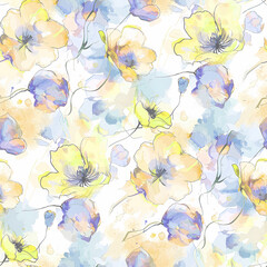 all over floral pattern blur wave effect abstract hand drown art work vine digital printing on fabric wallpaper background garment, saree, suit, duppata, dress, bed sheet, rug wall sticker men shirt.